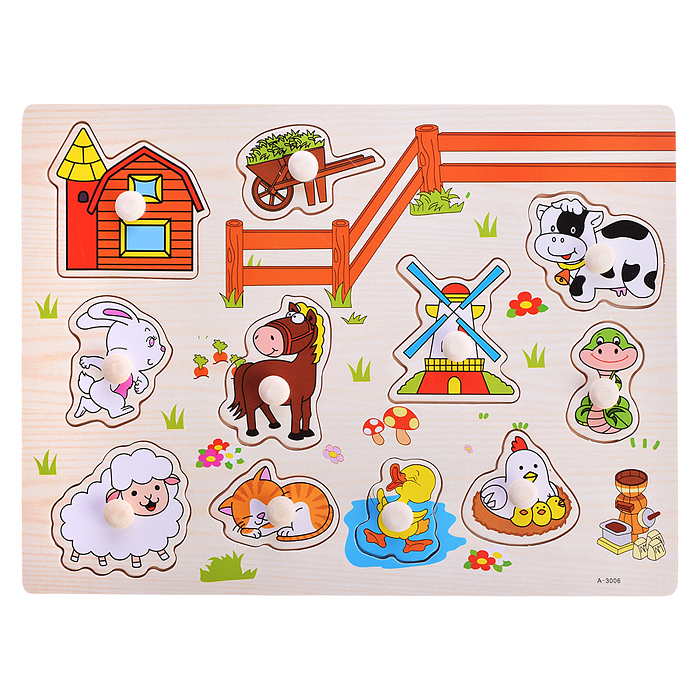 Пазл-вкладыш D1643 "Веселая ферма"
