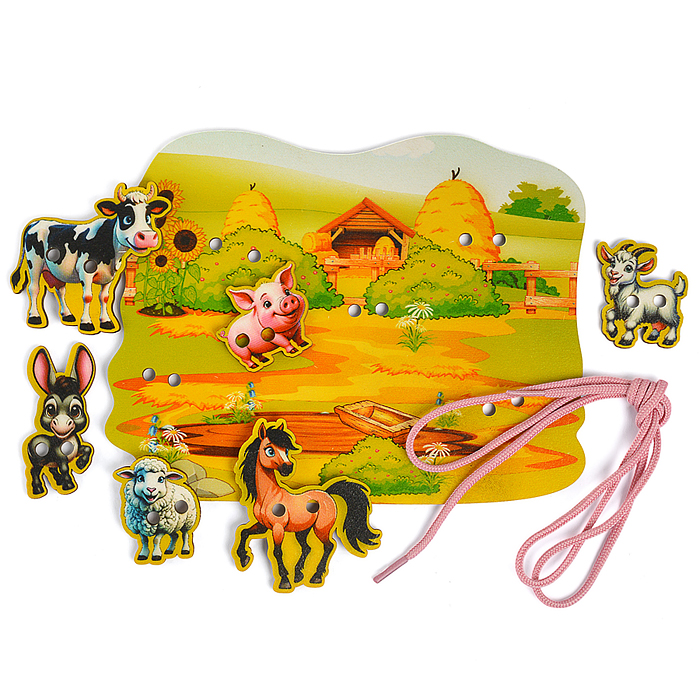 Шнуровка  "Животные на ферме"