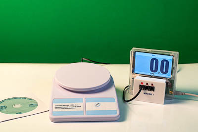 Датчик массы 1000 г с независимой индикацией (весы с USB-переходником)